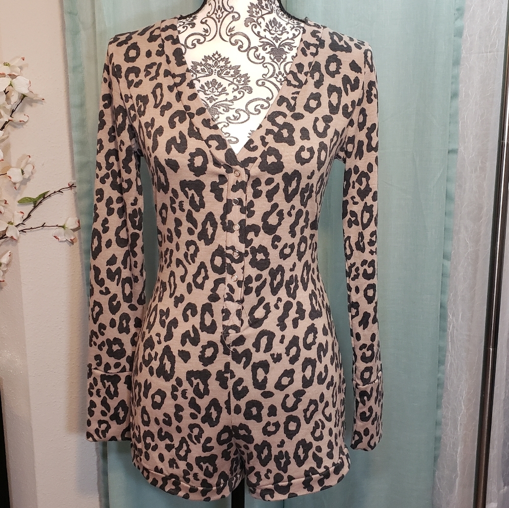 Leopard Print Lounge Romper
